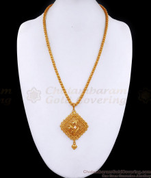 Classic One Gram Gold Square Pendant With Long Chain For Women BGDR1448 Classic One Gram Gold Square Pendant With Long Chain For Women BGDR1448