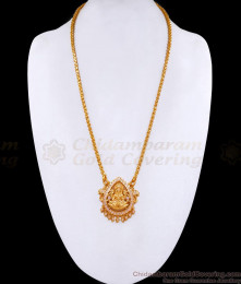 Full White Stone Impon Panchaloha Dollar Chain Lakshmi Design BGDR1451 Full White Stone Impon Panchaloha Dollar Chain Lakshmi Design BGDR1451