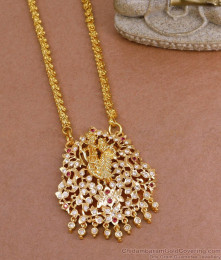 36 Inch Very Long Radha Krishna Impon Dollar Chain With Stone For Brides BGDR1454-Xlg