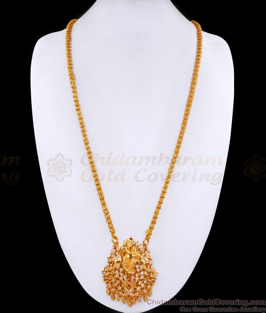 36 Inch Very Long Radha Krishna Impon Dollar Chain With Stone For Brides BGDR1454-Xlg 36 Inch Very Long Radha Krishna Impon Dollar Chain With Stone For Brides BGDR1454-Xlg