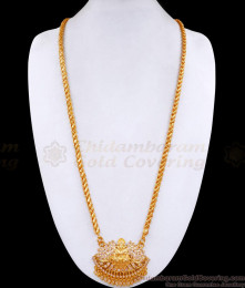 30 Inch Long Beautiful Lotus Design Impon Dollar Chain With Lakshmi Motiff BGDR1458-Lg