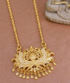 30 Inch Long Micro Gold Plated Lotus Dollar Chain With Ad Stone BGDR1467-Lg 30 Inch Long Micro Gold Plated Lotus Dollar Chain With Ad Stone BGDR1467-Lg