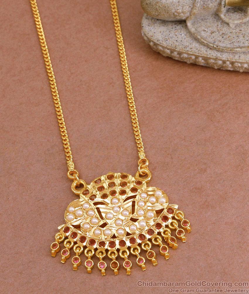 Buy Latest Ruby Stone Impon Dollar Chain Pearl Design For Daily Wear BGDR1468 Buy Latest Ruby Stone Impon Dollar Chain Pearl Design For Daily Wear BGDR1468