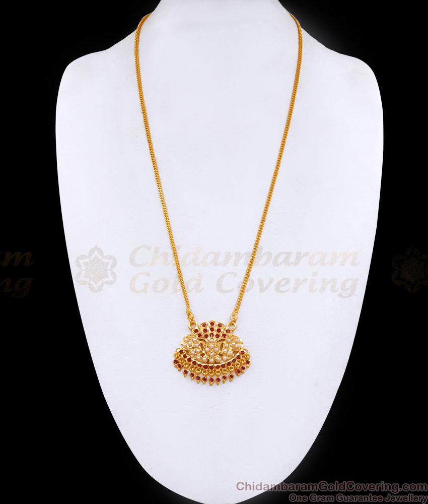 Buy Latest Ruby Stone Impon Dollar Chain Pearl Design For Daily Wear BGDR1468 Buy Latest Ruby Stone Impon Dollar Chain Pearl Design For Daily Wear BGDR1468