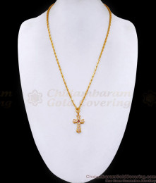 Traditional Impon Panchaloha Christian Cross Pendant With Wheat Chain BGDR1469 Traditional Impon Panchaloha Christian Cross Pendant With Wheat Chain BGDR1469