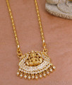 Beautiful Lakshmi Motiff White Stone Big Pendant Chain Shop Online BGDR1473