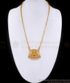 Beautiful Lakshmi Motiff White Stone Big Pendant Chain Shop Online BGDR1473
