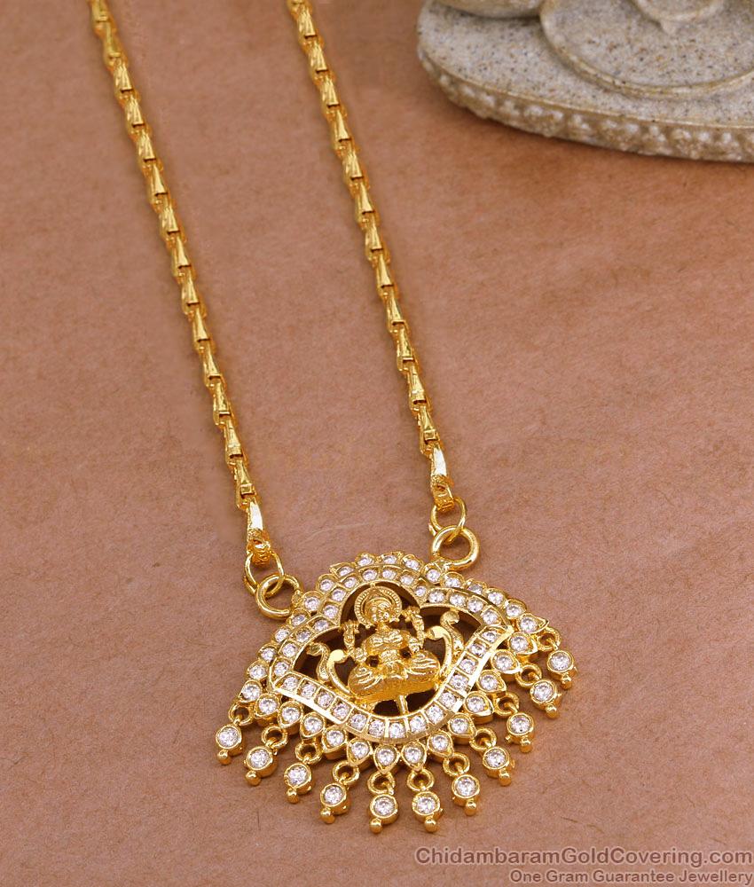 Elegant One Gram Gold Wheat Chain With White Stone Impon Dollar BGDR1474