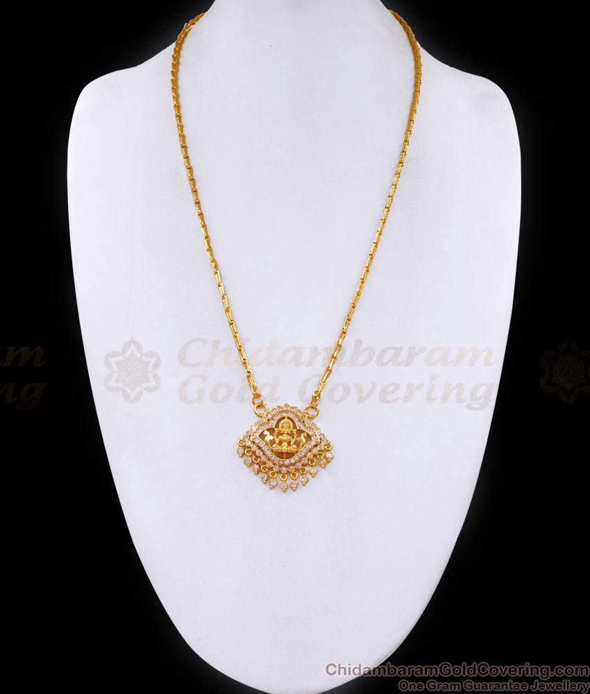 Elegant One Gram Gold Wheat Chain With White Stone Impon Dollar BGDR1474