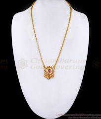 Simple Ruby Stone Impon Dollar Wheat Chain For Daily Wear BGDR1475