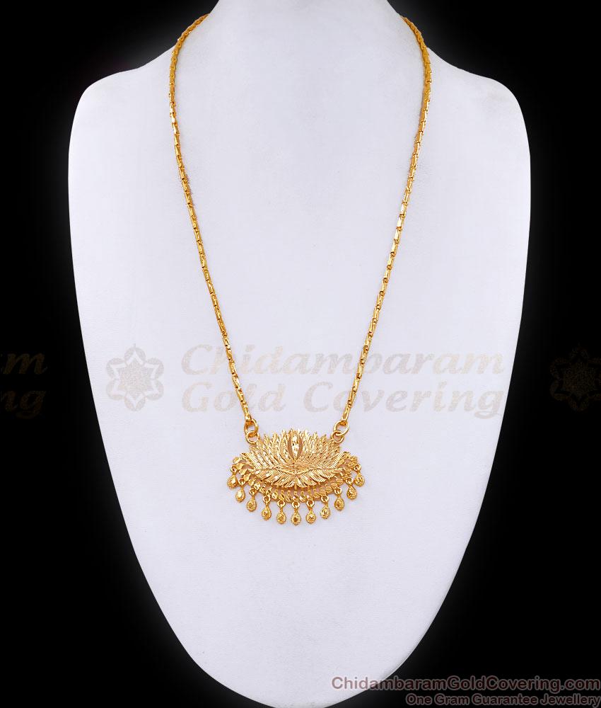 Pure Micro Gold Plated Medium Size Lotus Dollar Chain For Women BGDR1477