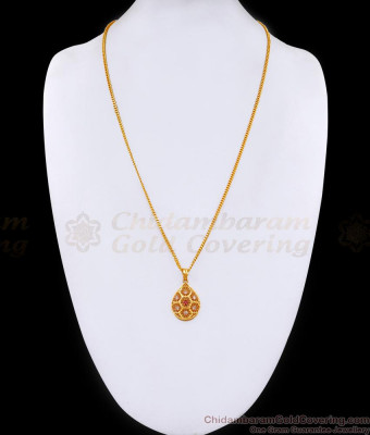 Regular Wear Ad Stone Droplet Gold Dollar Chain Collections Online BGDR1483