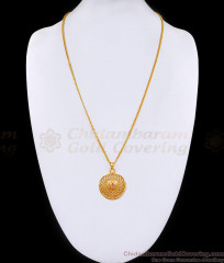 Single Amethyst Stone Gold Imitation Round Dollar Chain For Women BGDR1485
