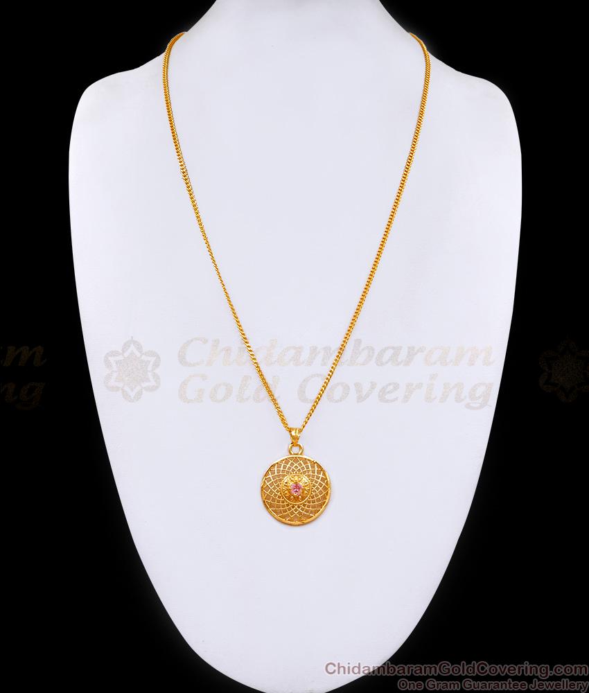Single Amethyst Stone Gold Imitation Round Dollar Chain For Women BGDR1485 Single Amethyst Stone Gold Imitation Round Dollar Chain For Women BGDR1485