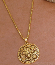 Stylish One Gram Gold Round Dollar Wheat Chain Designs BGDR1492