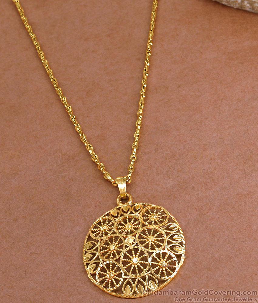 Stylish One Gram Gold Round Dollar Wheat Chain Designs BGDR1492 Stylish One Gram Gold Round Dollar Wheat Chain Designs BGDR1492