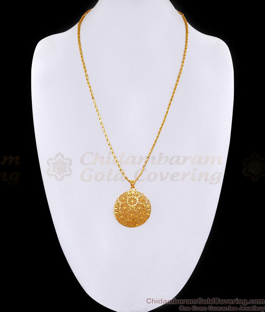 Stylish One Gram Gold Round Dollar Wheat Chain Designs BGDR1492 Stylish One Gram Gold Round Dollar Wheat Chain Designs BGDR1492