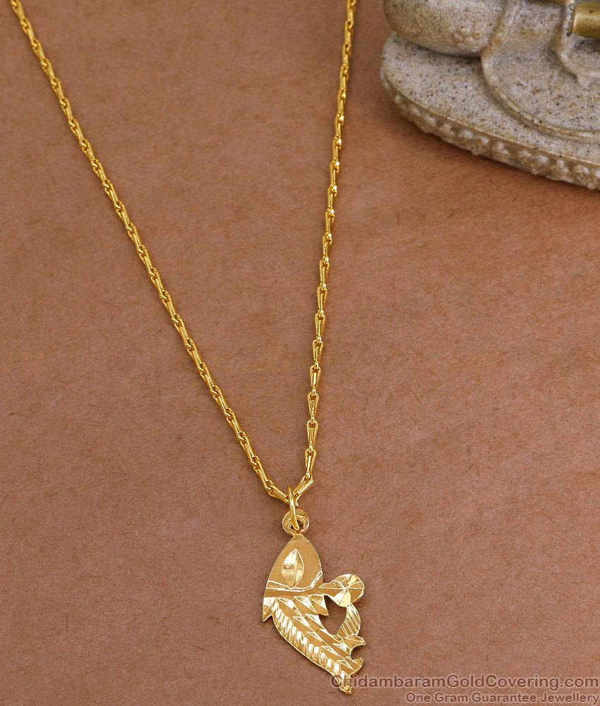 Regular Use Micro Gold Plated Fish Pendant Chain Without Stone BGDR1494 Regular Use Micro Gold Plated Fish Pendant Chain Without Stone BGDR1494