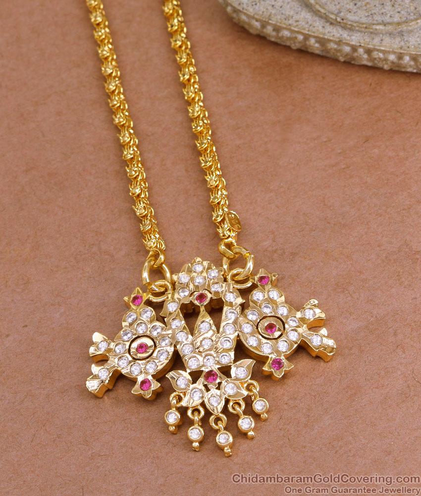 Premium Quality Impon Panchaloha Vishnu Namam Dollar Chain BGDR1496 Premium Quality Impon Panchaloha Vishnu Namam Dollar Chain BGDR1496