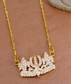 Regular Wear White Stone Namam And Sangu Design Dollar Chain BGDR1498 Regular Wear White Stone Namam And Sangu Design Dollar Chain BGDR1498