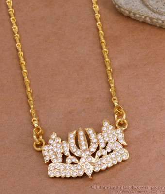 Regular Wear White Stone Namam And Sangu Design Dollar Chain BGDR1498