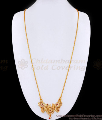 30 Inch Long Impon Panchaloha Peacock Design Dollar Chain For Brides BGDR1499-Lg