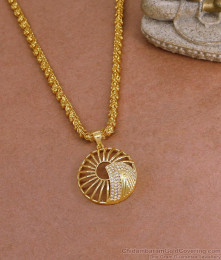 Stylish White Stone Gold Imitation Dollar Chain Design Online BGDR1505