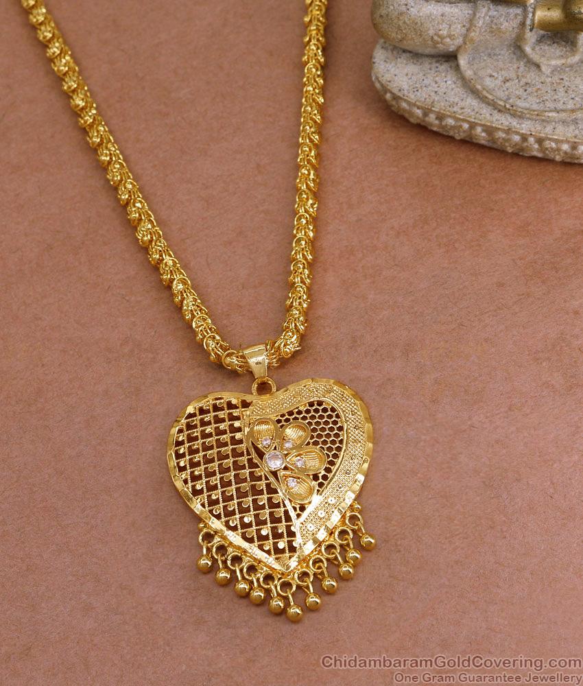 Beautiful Heart Shaped White Stone Dollar Chain Collections For Brides BGDR1506