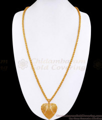 30 Inch Long Ad Stone Heart Pendant With Jasmine Chain For Bridal Wear BGDR1514-Lg