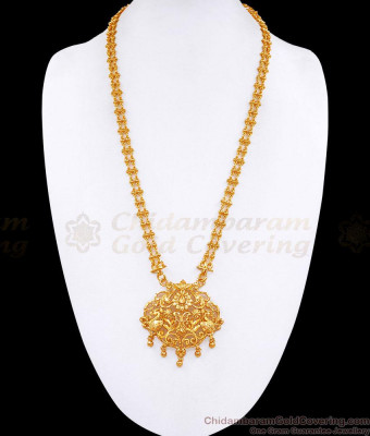 Attractive Double Line Golden Beads Peacock Dollar Chain Design BGDR1516