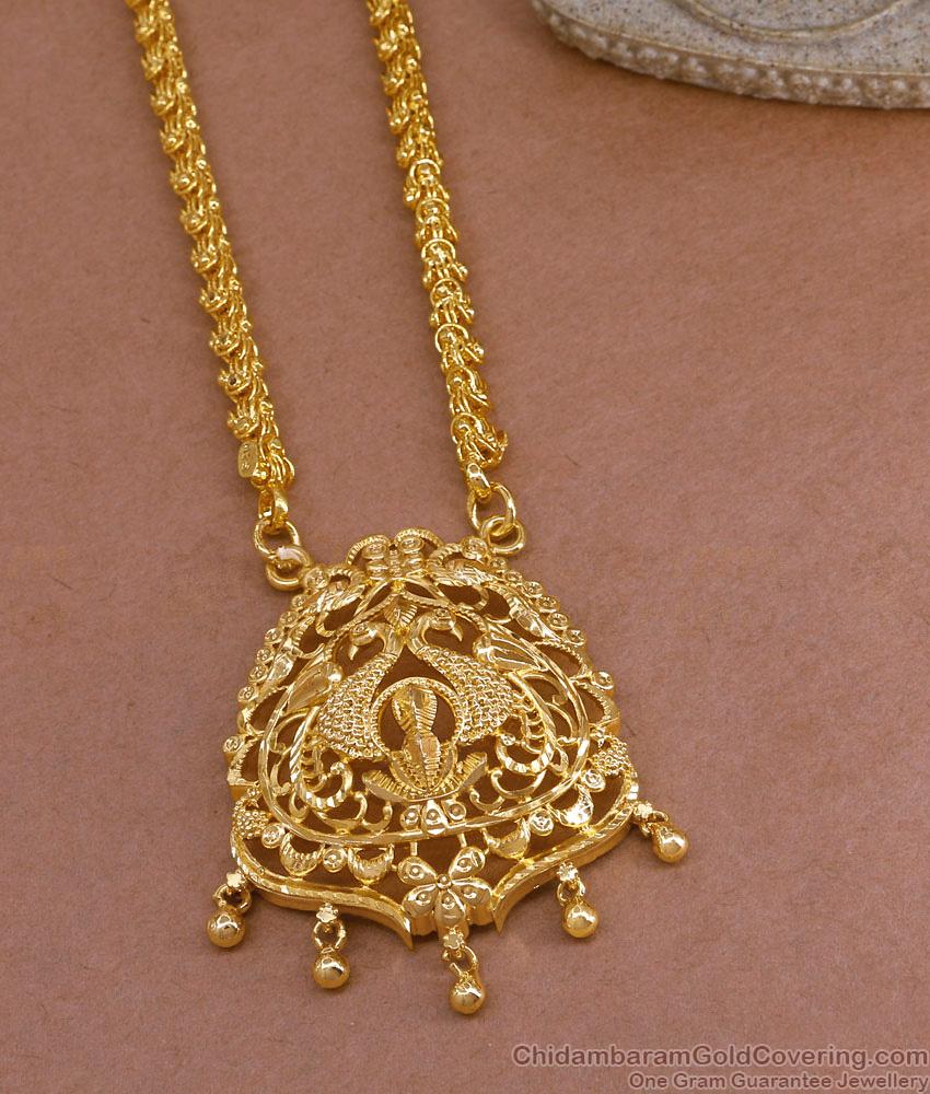 New Model Peacock Design Gold Plated Dollar Chain Collection Online BGDR1517