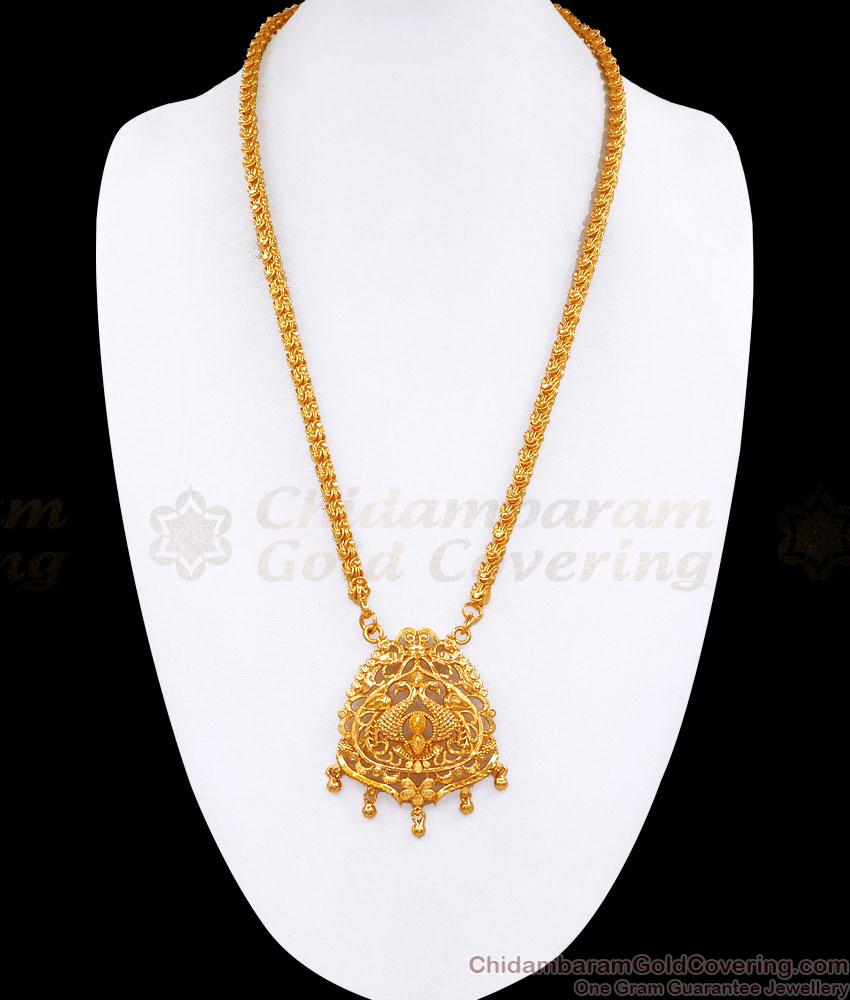 New Model Peacock Design Gold Plated Dollar Chain Collection Online BGDR1517