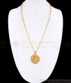 Thin 1 Gram Gold Wheat Chain With Diamond Pendant For College Girls BGDR1519