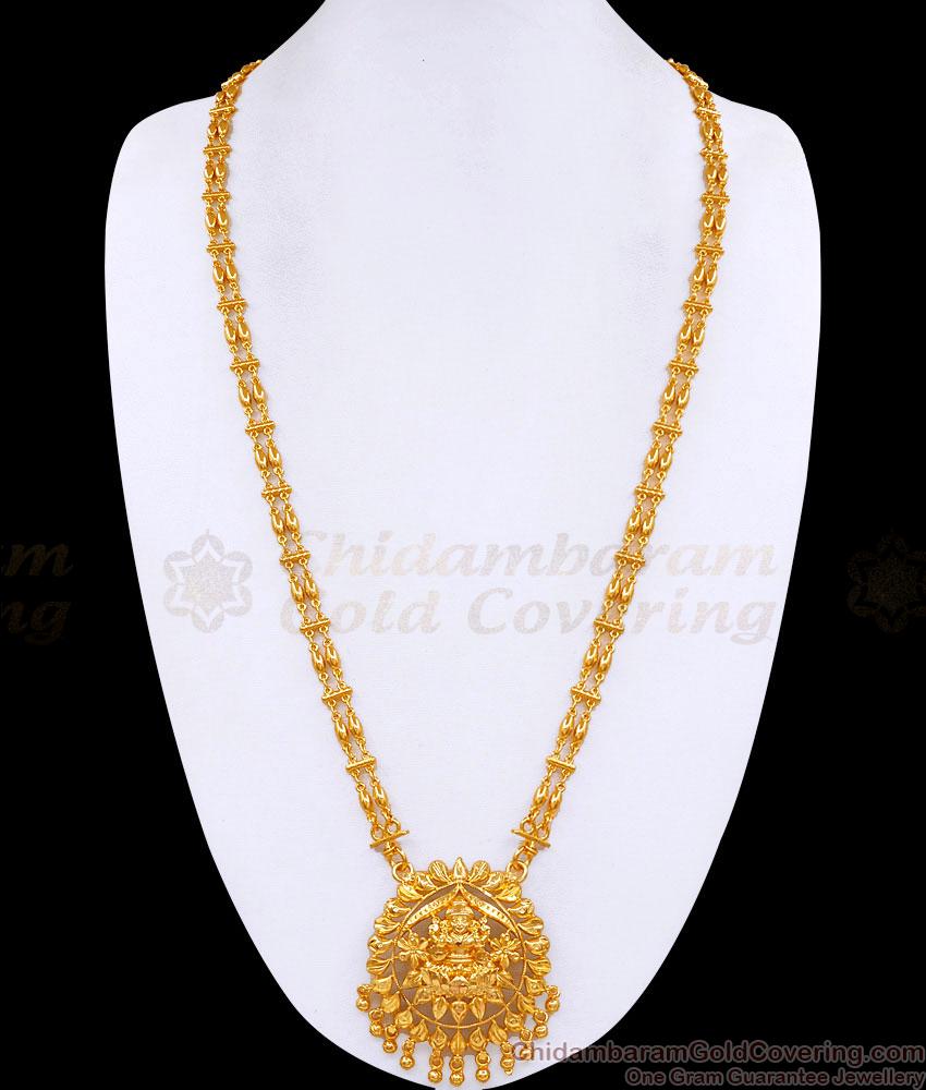 30 Inch Long Lakshmi Design Dollar With 2 Line Golden Beads Chain Wedding Jewelry BGDR1521-Lg 30 Inch Long Lakshmi Design Dollar With 2 Line Golden Beads Chain Wedding Jewelry BGDR1521-Lg