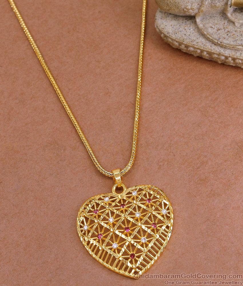 Regular Wear Heart Shaped Ad Stone Dollar With Thin Kodi Chain Design BGDR1522 Regular Wear Heart Shaped Ad Stone Dollar With Thin Kodi Chain Design BGDR1522