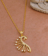 Beautiful American Diamond Peacock Dollar With Wheat Chain BGDR1527