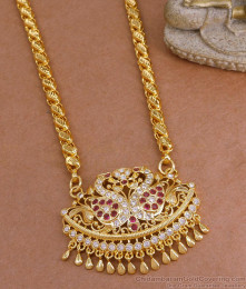 Traditional Dual Swan Stone Dollar S Cut Chain 1 Gram Gold Jewelry BGDR1528 Traditional Dual Swan Stone Dollar S Cut Chain 1 Gram Gold Jewelry BGDR1528