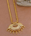 Ruby White Gati Stone Peacock Impon Dollar Chain For Women BGDR1533