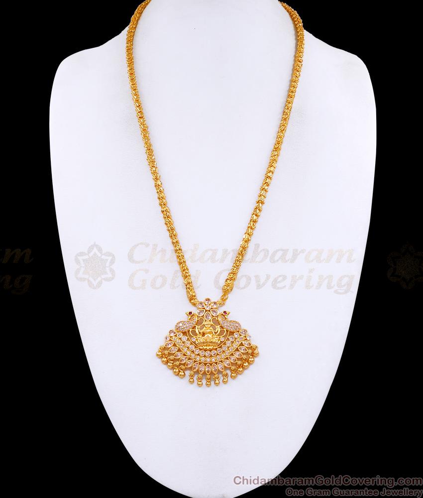 High Quality Lakshmi Peacock Design Stone Dollar Chain For Brides BGDR1534