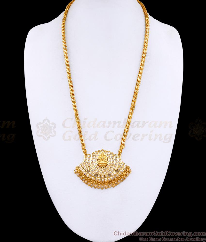 Full White Stone Impo Lakshmi Dollar Chain Design For Functions BGDR1537 Full White Stone Impo Lakshmi Dollar Chain Design For Functions BGDR1537