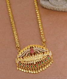 New Arrival Multi Stone Lotus Dollar Chain One Gram Gold Jewelry BGDR1540 New Arrival Multi Stone Lotus Dollar Chain One Gram Gold Jewelry BGDR1540