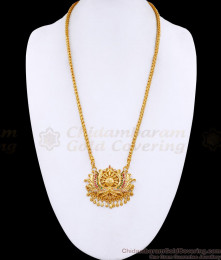 One Gram Gold Lotus Dollar Ad Stone Design With Chain For Women BGDR1541 One Gram Gold Lotus Dollar Ad Stone Design With Chain For Women BGDR1541