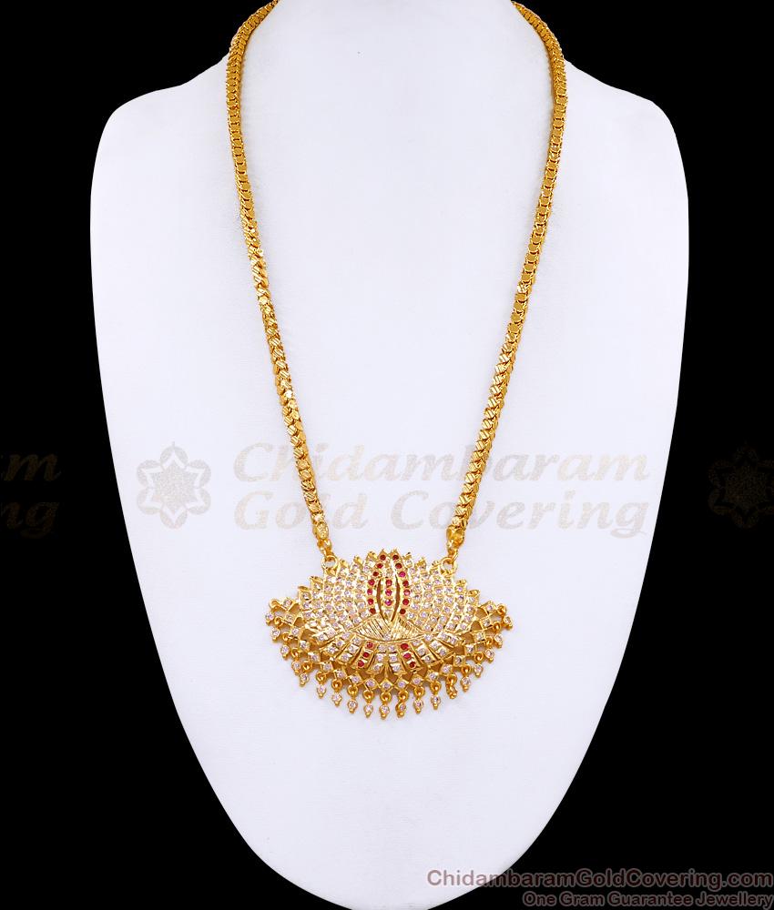 Grand Look Big Impon Lotus Dollar With Gold Imitation Chain Online BGDR1544