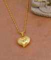 3D Heart Shaped Gold Plated Pendant With Long Wheat Chain Design BGDR1547