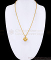 3D Heart Shaped Gold Plated Pendant With Long Wheat Chain Design BGDR1547