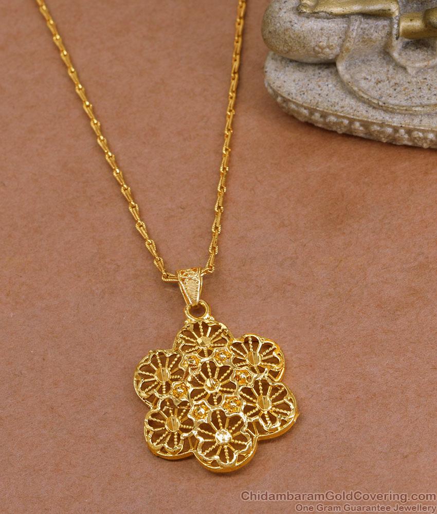Elegant Flower Design Micro Gold Plated Dollar Chain For Women BGDR1551