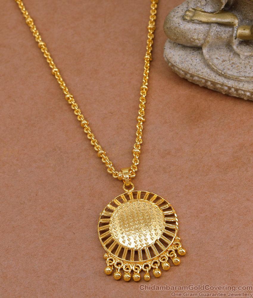High Quality Gold Imitation Round Dollar Chain With Golden Beads Design BGDR1552