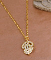 Pure Impon Panchaloha White Stone Om Dollar Chain For Daily Wear BGDR1553