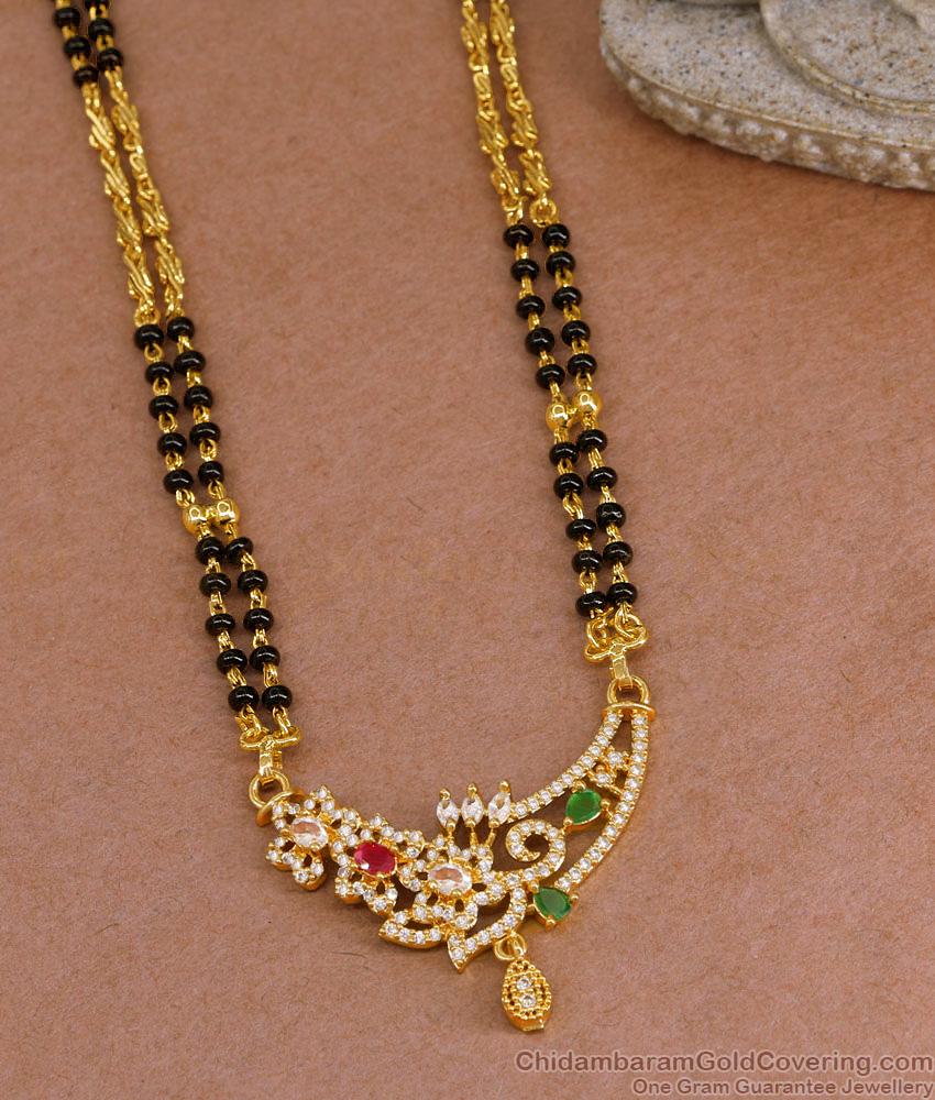 High Quality Karugamani Multi Stone Long Mangalsutra Dollar Chain BGDR1555