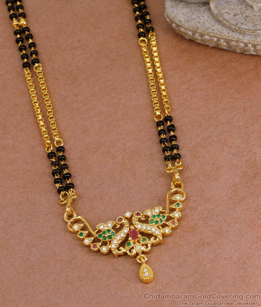 New Model Micro Gold Plated Double Line Karimani Sara Modern Mangalsutra Design BGDR1557